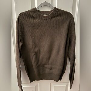 Brown Rib Cotton Cashmere Seafarer Crew M